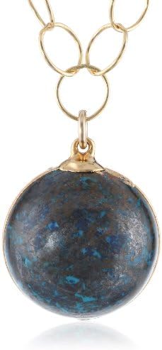Devon Leigh Turquoise in 24k Gold Foil Pendant Necklace, 17.5"