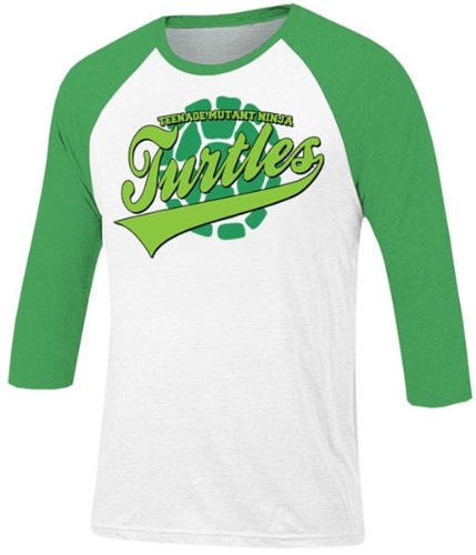  Teenage Mutant Ninja Turtles TMNT Classic Movie TV Series RAPHAEL Adult Green/White Baseball Tee T-Shirt, XL