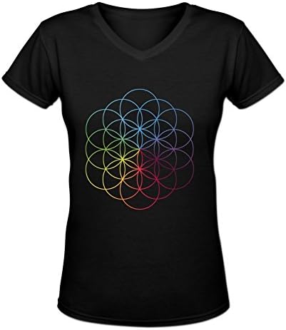DLROSE Women's Comfy Fit A Head Full Of Dreams Short Sleeve V Neck Tee Shirt S Black