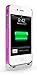 Boostcase Hybrid Battery Case for iPhone 4/4S - White/Pink