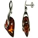 Certified Genuine Honey Amber and Sterling Silver Beautiful Drop Earrings