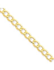 5.25mm, 14 Karat Yellow Gold, Curb Link Chain - 8 inch