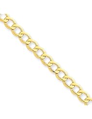 5.25mm, 14 Karat Yellow Gold, Curb Link Chain - 7 inch