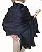 Great Gift Ideas Etc. Super Soft Baby Alpaca Wool Reversible Shawl Wrap Cape Deep Dark Blue Color