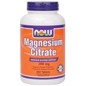 Now Foods Magnesium Citrate 200mg,  250 Tablets: Health &amp; Personal Care