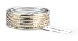 Set of 12 Piece Beachcombers Western Fashion Indian Ethnic Bangle Bracelets with Gold Accent - Silver