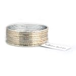 Set of 12 Piece Beachcombers Western Fashion Indian Ethnic Bangle Bracelets with Gold Accent - Silver $3.99