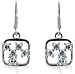 Sterling Silver 1.38 CTW Square Cobblestone CZ Earrings