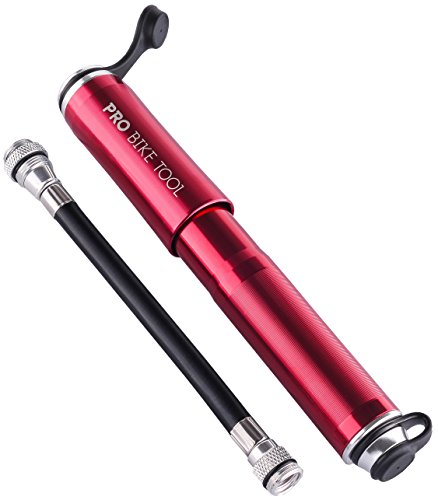 Premium Mini Road Bike Pump by PRO BIKE TOOL - High Pressure - Reliable, Compact & Light - Presta & Schrader Valve Compatible - Superior Quality & Performance - Great for Mountain & BMX Bicycle Tires