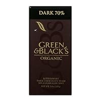 Green and Black's Organic Chocolate Bar, 70% Cocoa, 3.5-Ounce Bars (Pack of 10)