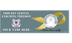 Coast Guard Enduring Freedom Bumper Sticker(Yellow Ribbon inset)