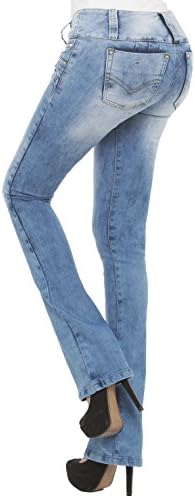 Colombian Push Up Jeans Levanta Cola High Waist Boot Leg Stretch Jeans 5100Claro-16