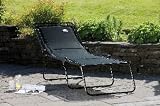 from GreatGardensOnline GreatGardensOnline Padded Sunbed Garden Lounger in Black GGOCHAIR8