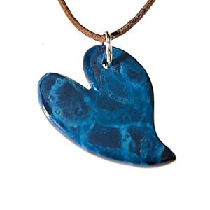 Lovebird Nebula Patina Pendant Necklace on Adjustable Natural Fiber Cord