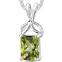 1.50 cts Radiant Cut Peridot Pendant in Sterling Silver