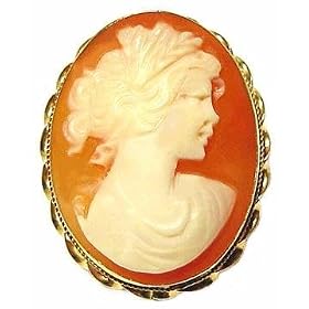 Beautiful, Cameo Pin Pendant, Italian, 14k Yellow Gold Framed, Master Carved,... by cameosRus