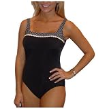 It Figures Women's Dots 'N Daisies Square Neck Tank Swimsuit