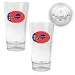 NFL Buffalo Bills Two Piece Pint Ale Glass Set with Football Bottom - Oval Logo