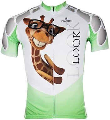 Ceiling Light's Men's Giraffe Spring and Summer Style 100% Polyester Short Sleeved Cycling Jersey
