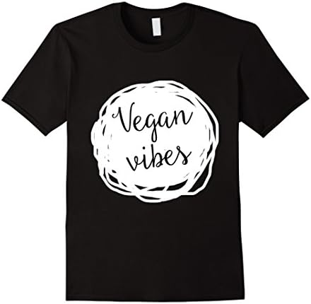 Men's Vegan Vibes Fashion Tee Funny Gift Stylish Graphic T-Shirt Medium Black