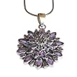 Pendants for Women Silver Amethyst Gemstone Jewelry 1.75 inches (gpndt009)