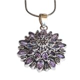 Pendants for Women Silver Amethyst Gemstone Jewelry 1.75 inches (gpndt009)