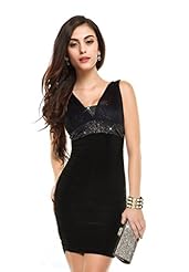 Sexy V-neck Illusion Backless Acrylic/Polyester Sleeveless Club Dress/Evening Dress/Party Dress 