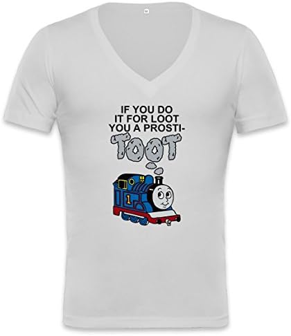Prosti-Toot Unisex Deep V-neck T-shirt Medium