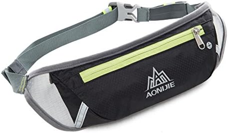 OUTDOORCHASER Waterproof Cycling Running Waist Bag Breatheable Running Belt Waist Pack Black