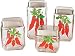 Round Chili Pepper 4-pc. Canister Set