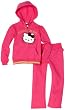 Hello Kitty Toddler Girls Fashionable Velour Applique On Fleece Active-Wear Set