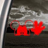 DISNEY Red Decal MICKEY MOUSE Car Truck Window Red Sticker