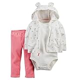 カーターズ Carter's ロンパース ボディスーツ カーディガン パンツ 3点セット 足つき 女の子 秋冬 3-Piece Cardigan Set 18M (78-83cm) [並行輸入品]
