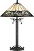 Quoizel TF709TBK Vintage Ginkgo 25-Inch Tiffany 2-Light Table Lamp with 240 Pieces of Tiffany Glass, Black Copper