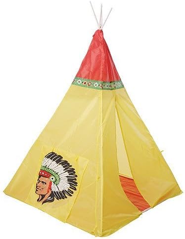 Native Indian Children's Playtent Yellow Tepee Style Kids Play Tent 135 x 100cm by Indian Play Tent
