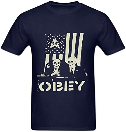 Jeanforever Mens Obey Propaganda Printed Short Sleeve T-Shirt XL Navy