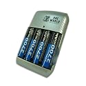 CANON CBK4-200 Equivalent World-Ready Ready 100-240V Ultra-Fast AA / AAA Nimh Battery Charger and (4) 2700 MAH Ni-MH Batteries for Select PowerShot Digital Cameras ***Includes Accessory Bag***
