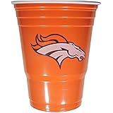 NFL Denver Broncos Plastic Game Day Cups, Orange, Adult