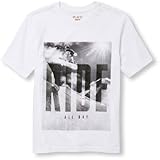 THE CHILDREN'S PLACE(ザ・チルドレンズプレイス) スノーボーダーグラフィックティ ホワイト トップス半袖Tシャツ 7～8歳【並行輸入】