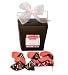 Gourmet Food : Dark Belgian Chocolate Dipped Valentines Fortune Cookies In Brown Container