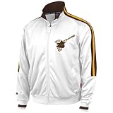 San Diego Padres Majestic Cooperstown White Therma Base Track Jacket