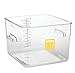 Rubbermaid Commercial Products 1980998 Square Plastic Food Storage Container, Yellow Label, 12 quart, Clear