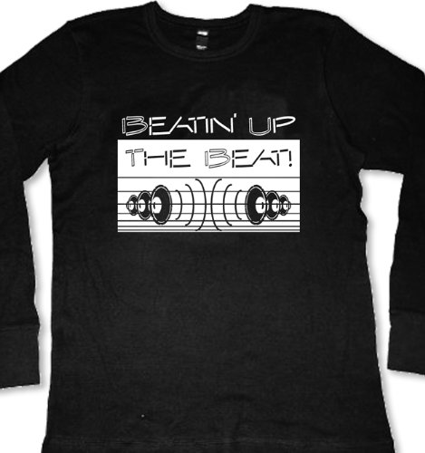 Beatin Up The Beat Thermal Shirt, Jersey Shore Thermal Shirt, Beating up the Beat Mens Thermal Style Shirt, XX-Large, Black