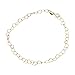 18k Gold-Flashed Sterling Silver Heart Link Chain Anklet Italy Adjustable