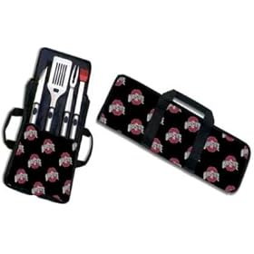 Two Dogs Designs 4-Piece Barbecue Utensil Set and Carrier, Ohio State from Dog Accessories