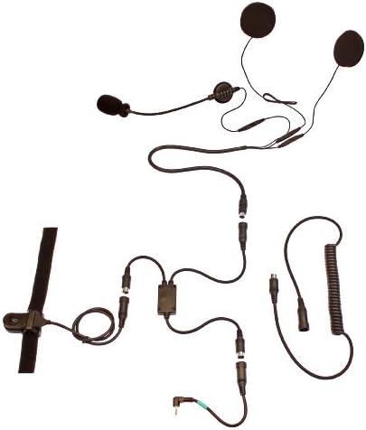 MotoComm DirtWire Open-Face (3/4 Style) Helmet Communication Headset Kit for Uniden GMRS and Other Handheld Two-Way Radios