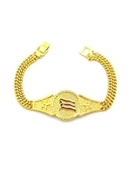 Jewelry: Unisex Puerto Rico Flag Piece 3mm 7.75" Link Chain Bracelet in Gold Tone (Gold Color - Puerto Rico) - Fashion 21