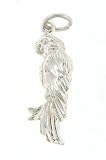 Sterling Silver 18 Rope Chain Necklace with Charm Parrot
