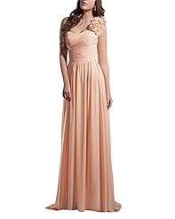 Floor Length One Shoulder Chiffon Lace-Up Evening Dress 