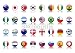 Wallmonkeys Peel and Stick Wall Decals - Flag Buttons (football Soccer World Cup Global South Africa) - Removable Graphic